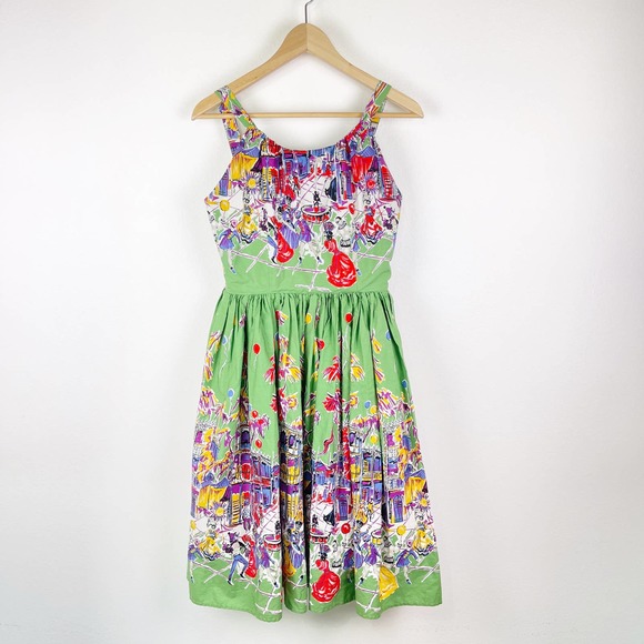 Trashy Diva Anette Carnival Sleeveless Knee Length Fit Flare Dress Women's 8 - Picture 3 of 11